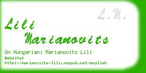 lili marianovits business card